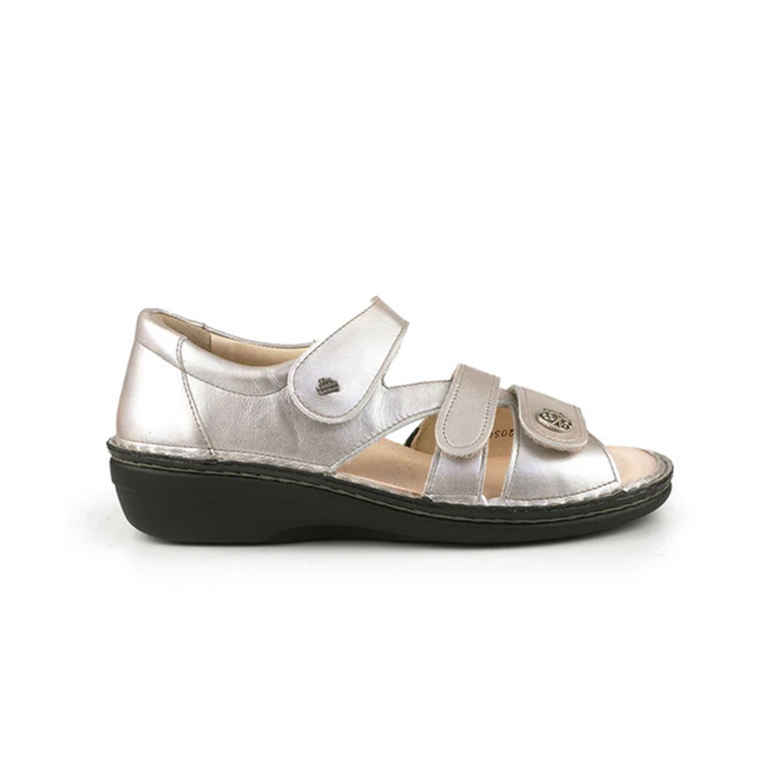 Finn Comfort Sintra Leather Sandals with Three-Way Adjustable Velcro Straps, Heel Counter for Support, Removable Arch Support Insoles, and Shock Absorbing Footbed. Suitable for Bunion, Heel and Arch Pain (Black)