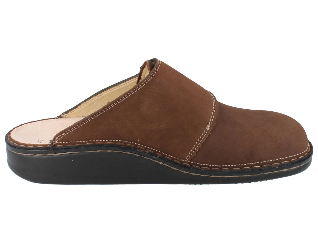 Finn Comfort Amalfi Ladies Leather Clogs with Removable Arch Support Insoles, and Shock Absorbing Footbed. Suitable for Heel and Arch Pain (Brown)
