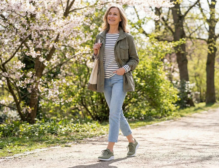 Finn Comfort Otaru Womens Leather Lace/Zip Sneakers. Removable Arch Support Insoles, and Shock Absorbing Footbed. Suitable for Bunions, Heel and Arch Pain (Farn)