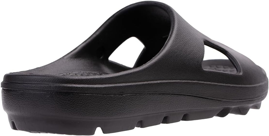 Revitalign Fusion Strive Men’s Slipper with Orthotic Arch Support, Full Contact Comfort Footbed, Deep Heel Cup & Washable Recovery Design (Black)