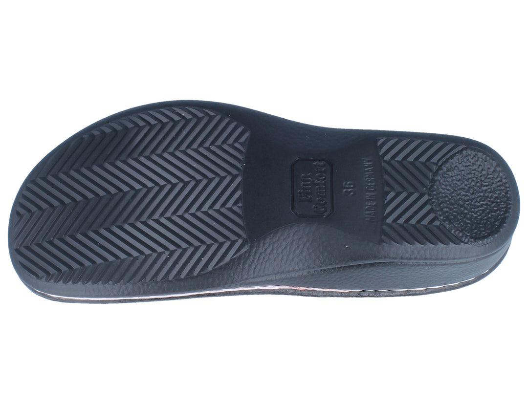 Finn Comfort Pisa Ladies Sandal With Triple Adjustable Straps, Hand-Stitched Leather Upper, And Flexible Pu Sole. Suitable For Bunion, Heel And Arch Pain (Red / Bordeux)