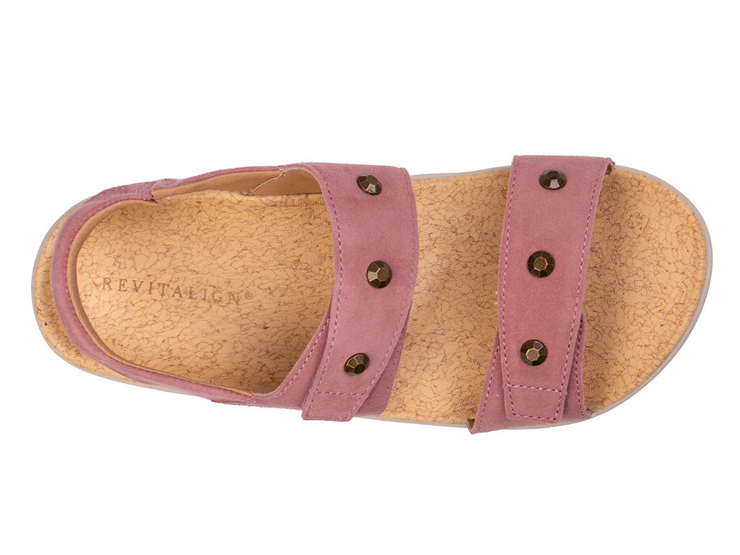 Revitalign Terra Women Sandals with Orthotic Arch Support, Heel Backstrap, and Dual Adjustable Velcro Straps (Fossil)