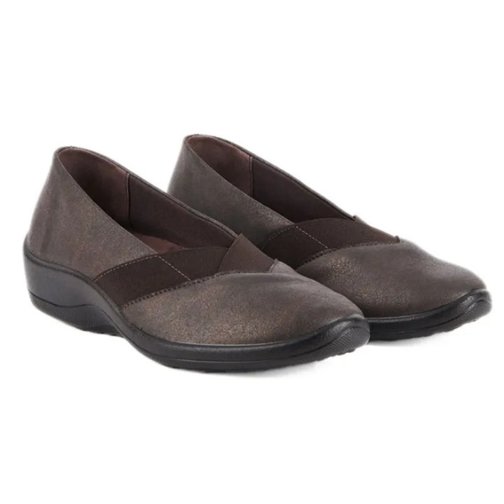 Arcopedico Acadia Women’s Bronze Ballet Flats, Lightweight, Dual-Arch Support, Anti-Viral Sole & Removable Recycled Insoles, Machine Washable & Eco-Friendly Flexible Lytech Upper (Bronze)