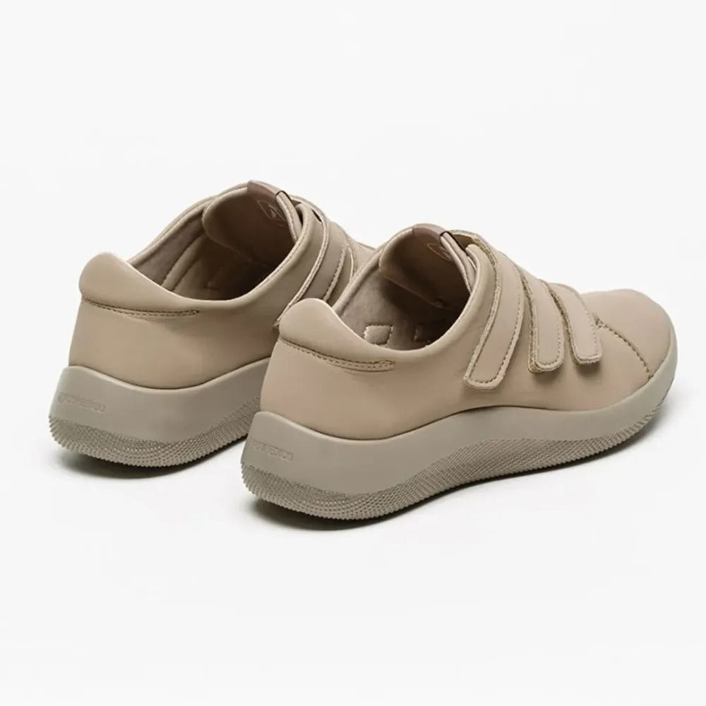 Arcopedico Manyara Women’s Ergonomic Velcro Sneakers, Triple Adjustable Straps, Anti-Viral PU Sole & Removable Recycled Insoles, Machine Washable & Eco-Friendly Lytech Upper (Taupe)