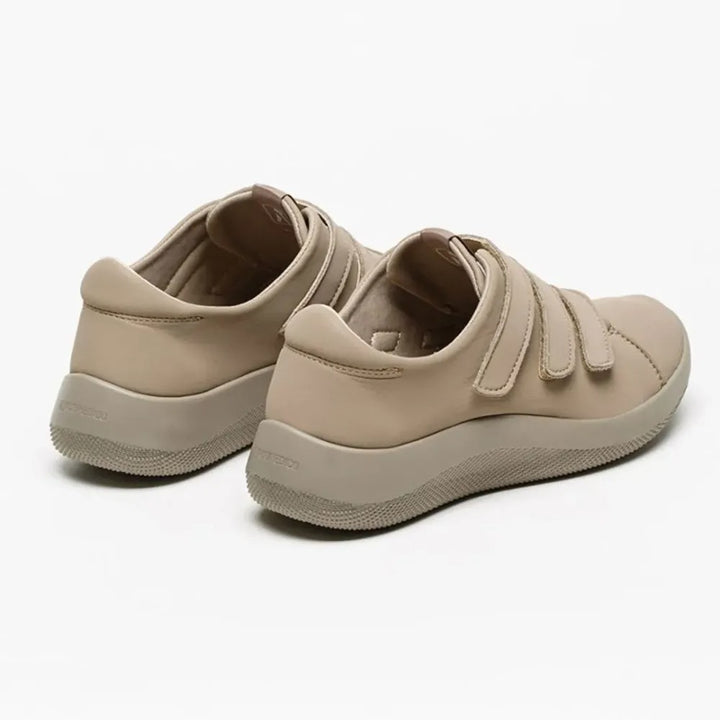 Arcopedico Manyara Women’s Ergonomic Velcro Sneakers, Triple Adjustable Straps, Anti-Viral PU Sole & Removable Recycled Insoles, Machine Washable & Eco-Friendly Lytech Upper (Taupe)