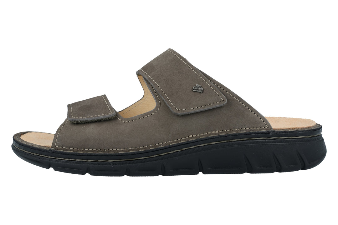 Finn Comfort Rab Men’s Sandal With Dual Adjustable Straps, Removable Footbed, And Flexible Hand-Stitched Pu Sole. Suitable For Bunion, Heel And Arch Pain (Elephant Grey)