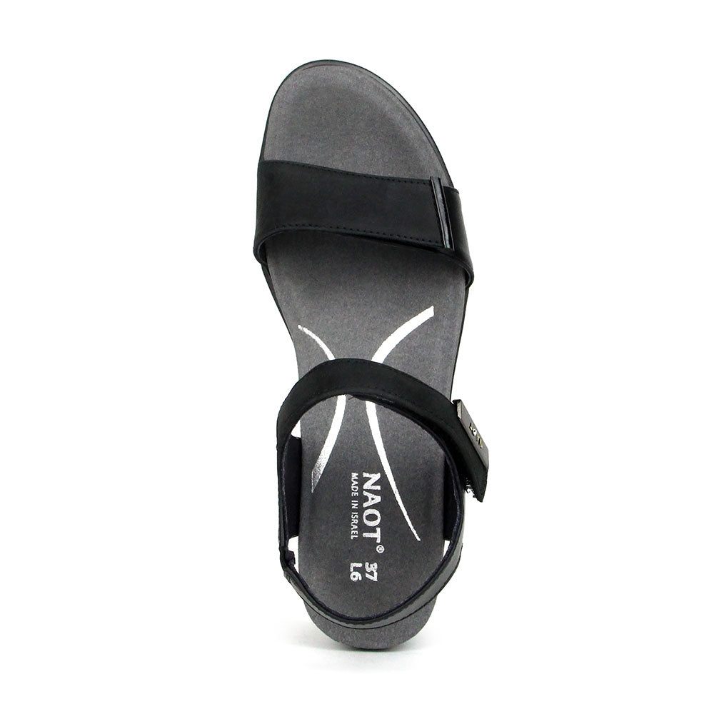 Naot Intact Women’s Multi-Strap Leather Dress Sandal with Adjustable Fit, Slip-Resistant Sole, and Cushioned Footbed (Black)