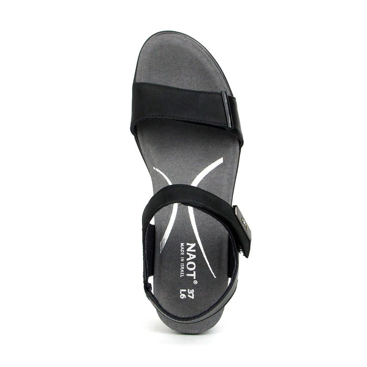 Naot Intact Women’s Multi-Strap Leather Dress Sandal with Adjustable Fit, Slip-Resistant Sole, and Cushioned Footbed (Black)