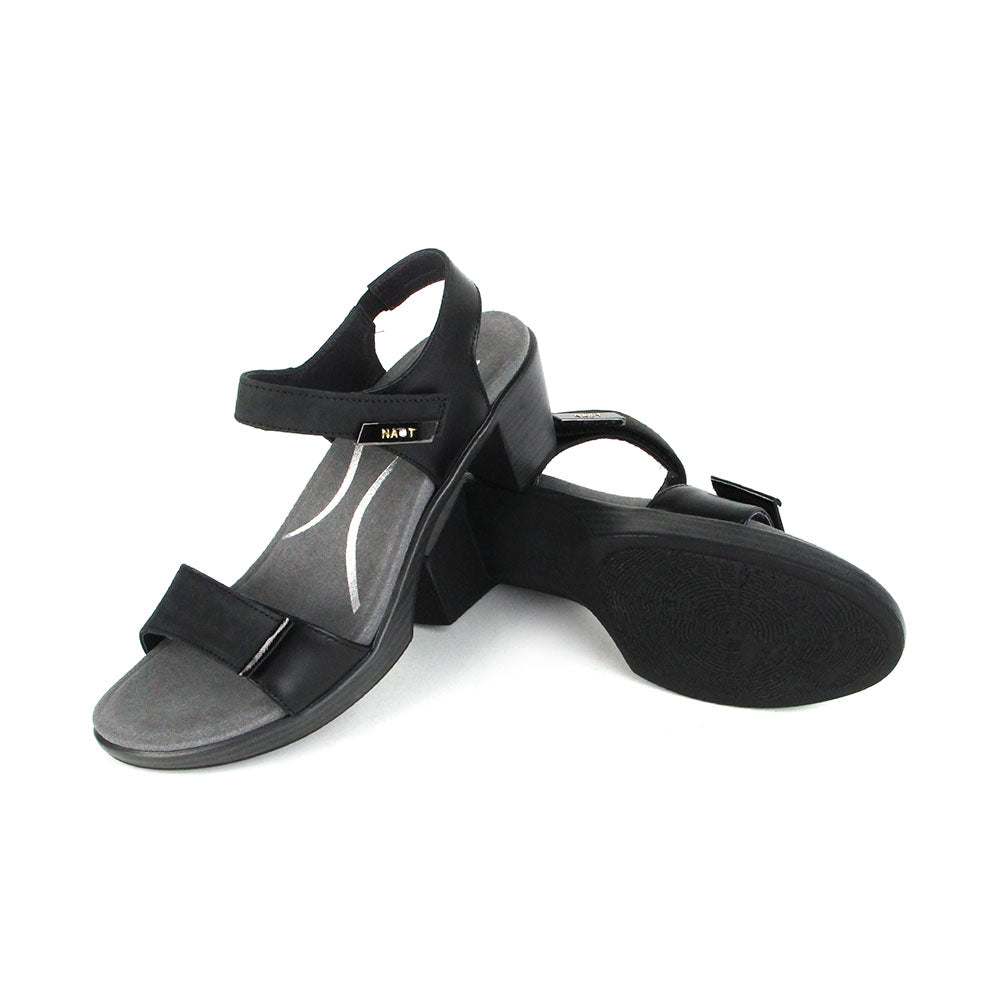 Naot Intact Women’s Multi-Strap Leather Dress Sandal with Adjustable Fit, Slip-Resistant Sole, and Cushioned Footbed (Black)