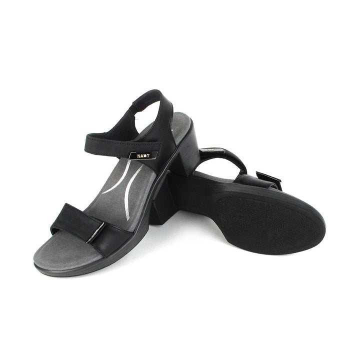 Naot Intact Women’s Multi-Strap Leather Dress Sandal with Adjustable Fit, Slip-Resistant Sole, and Cushioned Footbed (Black)