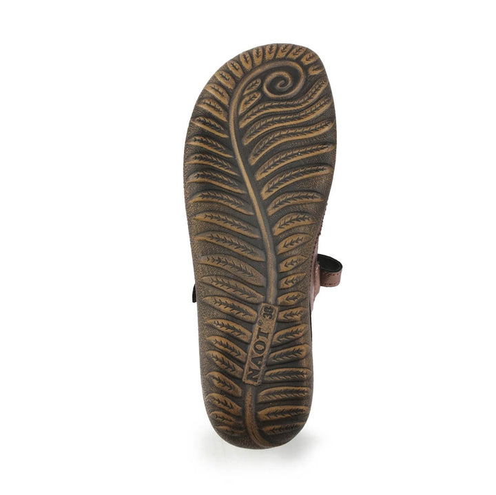 Naot Kirei Women’s Leather Mary Jane Shoe with Ergonomic Arch Support, Removable Insole and Cushioned Footbed (Brown)
