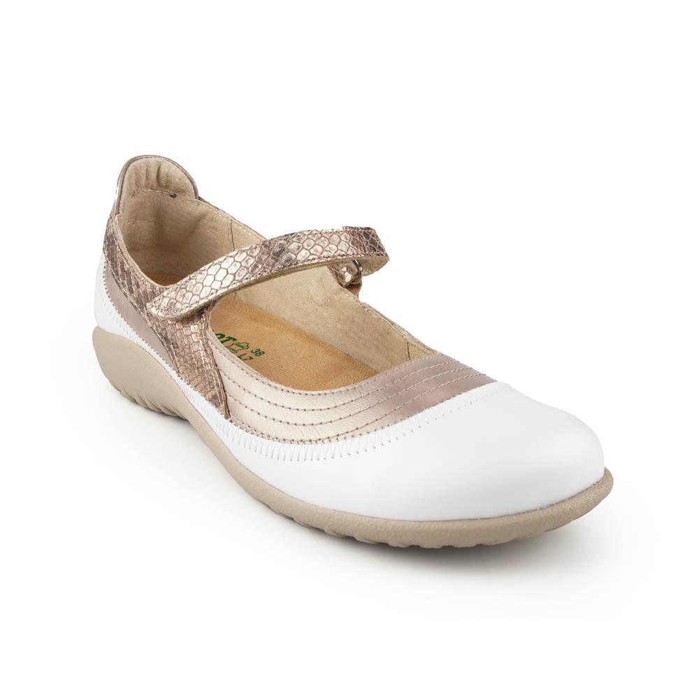 Naot Kirei Women’s Leather Mary Jane Shoe with Ergonomic Arch Support, Removable Insole and Cushioned Footbed (Brown)