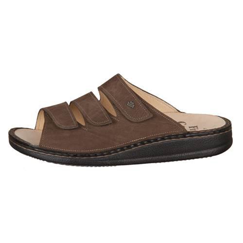 Finn Comfort Korfu Slip-On Leather Sandals With Three-Way Adjustable Velcro Straps, Removable Arch Support Insoles, And Shock Absorbing Footbed. Suitable For Bunion, Heel And Arch Pain (White)