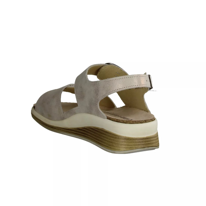 Finn Comfort Surinam Leather Sandals with Two-Way Adjustable Velcro Straps, Heel Strap for Support, Removable Arch Support Insoles, and Shock Absorbing Footbed. Suitable for Bunion, Heel and Arch Pain (Taupe)