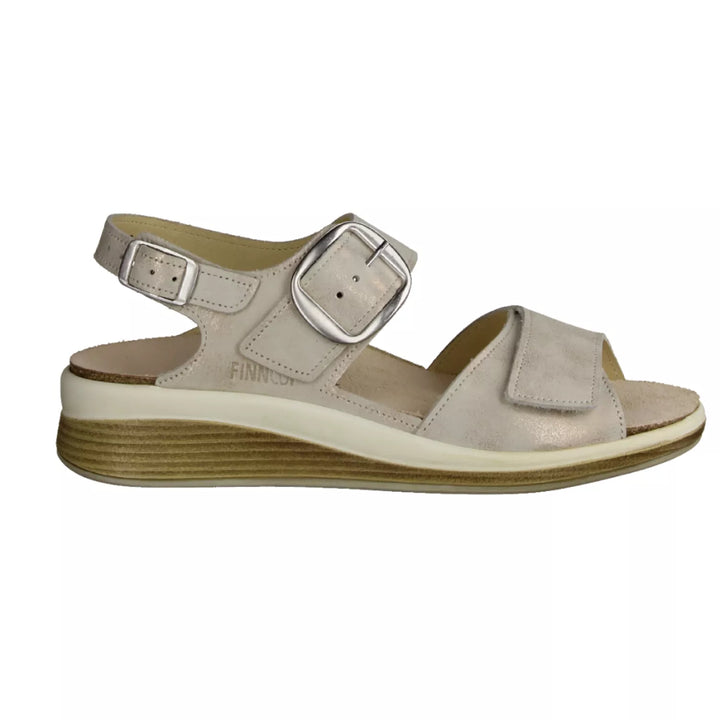Finn Comfort Surinam Leather Sandals with Two-Way Adjustable Velcro Straps, Heel Strap for Support, Removable Arch Support Insoles, and Shock Absorbing Footbed. Suitable for Bunion, Heel and Arch Pain (Taupe)